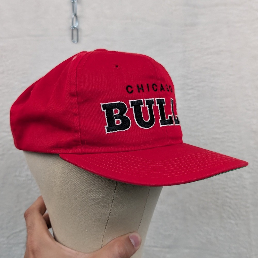 VTG Chicago Bulls Starter Hat Men's OSFA Red Green NBA Snapback Streetwear 90s - Picture 10 of 15